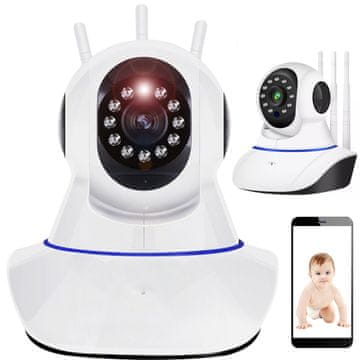 Retoo Notranja kamera za nadzor otrok z zaznavanjem gibanja, vrtljiva, Wi-Fi