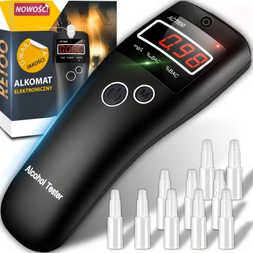 Retoo Polprevodniški elektronski LCD-alkometer z 10 ustniki