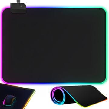 Retoo Igralna podloga za miško za vašo mizo, osvetljena, 35 x 25 cm