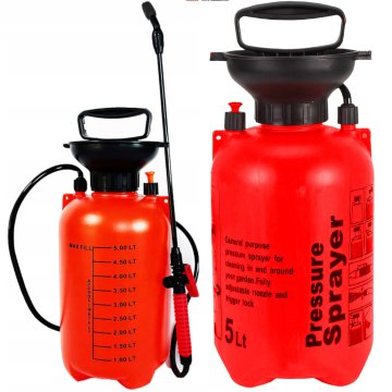 Retoo 5-litrski ročni tlačen razpršilnik za vrt - rdeč