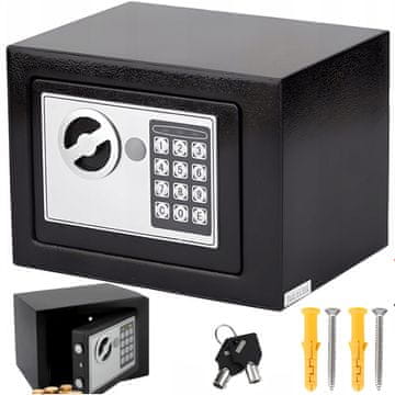 Retoo Elektronski sef s kodnim ključem za dom ali pisarno STAL 23 x 17 x 17 cm