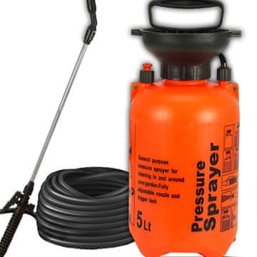 Retoo 5-litrski ročni tlačno-razpršilnik za vrt - oranžen