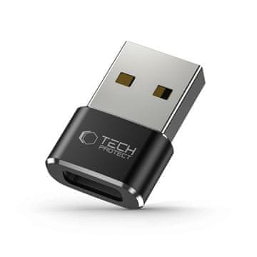 Tech-protect Adapter USB-A (moški) na USB-C (ženski) – črn