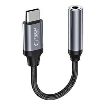 Tech-protect USB-C na 3,5 mm mini jack adapter - črn