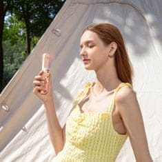 JISULIFE Prenosna mini ventilatorska power banka s svetilko USB-A USB-C 4500mAh - roza