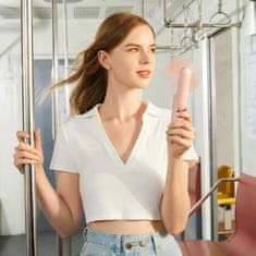 JISULIFE Prenosna mini ventilatorska power banka s svetilko USB-A USB-C 4500mAh - roza