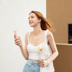 JISULIFE Prenosna mini ventilatorska power banka s svetilko USB-A USB-C 4500mAh - roza