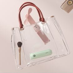 JISULIFE Mini prenosni ventilator s funkcijo power banke, svetilko, USB-A USB-C 2000mAh - zelen