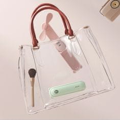 JISULIFE Prenosna mini ventilatorska power banka s svetilko USB-A USB-C 4500mAh - zelena