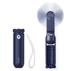 JISULIFE Mini prenosni ventilator s funkcijo power banke, svetilko, USB-A USB-C 2000 mAh – modra