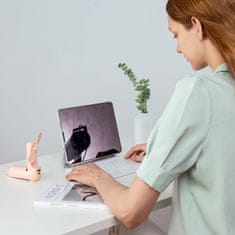 JISULIFE Mini prenosni ventilator s funkcijo power banke, svetilko, USB-A USB-C 2000 mAh – roza