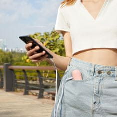 JISULIFE Mini prenosni ventilator s funkcijo power banke, svetilko, USB-A USB-C 2000 mAh – roza