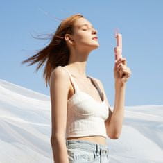 JISULIFE Mini prenosni ventilator s funkcijo power banke, svetilko, USB-A USB-C 2000 mAh – roza