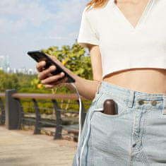 JISULIFE Mini prenosni ventilator s funkcijo power banke, svetilko, USB-A USB-C 2000 mAh – rjava