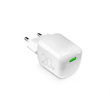 Puro 20 W USB-C GaN omrežni polnilnik – bel