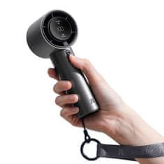 JISULIFE Mini prenosni kovinski ventilator USB-C 5000 mAh – temno siva barva