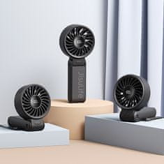 JISULIFE Mini USB-C ročni ventilator 3600mAh - črn