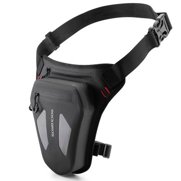 ROCKBROS Torba za motorno kolo, torbica za nogo, pas za stegno, ramenski pas - črna