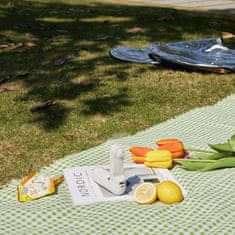 JISULIFE Mini prenosni ventilator s funkcijo power banke, svetilko, USB-A USB-C 2000mAh - bela