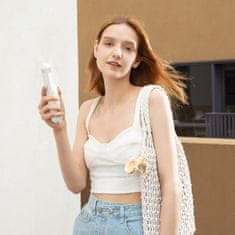 JISULIFE Mini prenosni ventilator s funkcijo power banke, svetilko, USB-A USB-C 2000mAh - bela