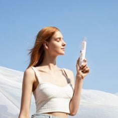 JISULIFE Mini prenosni ventilator s funkcijo power banke, svetilko, USB-A USB-C 2000mAh - bela