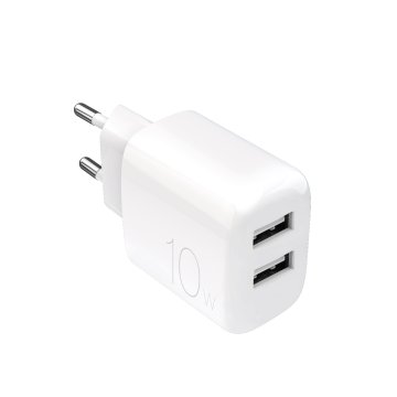 Puro PROLITE 10W 2x USB-A omrežni polnilnik – bel