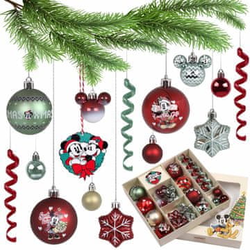 Disney Disney Mickey Mouse SET okraskov, NELOMLJIVI okraski za božično drevo, plastični okraski, SET 25 kosov