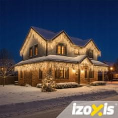 Izoksis Zunanje novoletne lučke zavesa 500 LED toplo bela 8 funkcij 22,5m