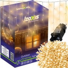Izoksis Zunanje novoletne lučke zavesa 500 LED toplo bela 8 funkcij 22,5m