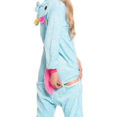 Nikcorp Ženska enodelna pižama kigurumi kostum modri pegaz, udoben pajac za spanje in prosti čas, velikost M (155-165 cm)