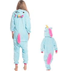 Nikcorp Ženska enodelna pižama kigurumi kostum modri pegaz, udoben pajac za spanje in prosti čas, velikost M (155-165 cm)