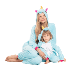 Nikcorp Ženska enodelna pižama kigurumi kostum modri pegaz, udoben pajac za spanje in prosti čas, velikost M (155-165 cm)