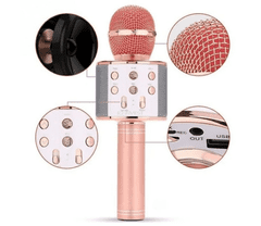 Blow PRM402 KARAOKE mikrofon z zvočnikom, 5W, brezžični, BT, Android + iOS, roza/zlat