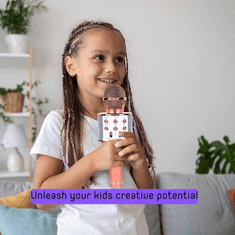 Blow PRM402 KARAOKE mikrofon z zvočnikom, 5W, brezžični, BT, Android + iOS, roza/zlat