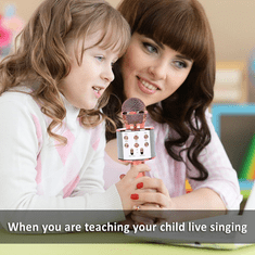 Blow PRM402 KARAOKE mikrofon z zvočnikom, 5W, brezžični, BT, Android + iOS, roza/zlat