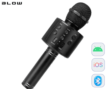Blow PRM402 KARAOKE mikrofon z zvočnikom, 5W, brezžični, BT, Android + iOS, črn
