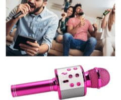 Blow PRM402 KARAOKE mikrofon z zvočnikom, 5W, brezžični, BT, Android + iOS, roza - rabljeno