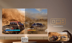 Byintek PLATO T5 MAX prenosni LED projektor, GoogleTV, WIFI 6, Bluetooth, 1000 ANSI lumnov, STEREO zvočniki, samodejni fokus, deljenje zaslona, max 4K UHD