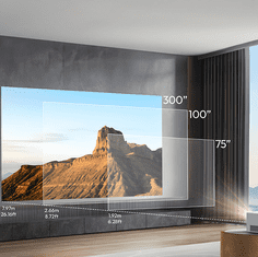 Byintek PLATO T5 MAX prenosni LED projektor, GoogleTV, WIFI 6, Bluetooth, 1000 ANSI lumnov, STEREO zvočniki, samodejni fokus, deljenje zaslona, max 4K UHD