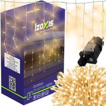Izoksis Zunanje novoletne lučke zavesa 300 LED toplo bela 8 funkcij 15m