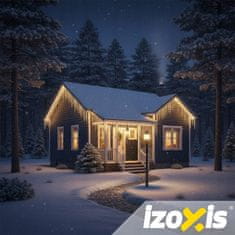 Izoksis Zunanje novoletne lučke zavesa 300 LED toplo bela 8 funkcij 15m