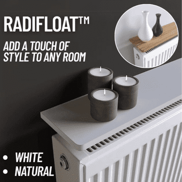 Smania  Lebdeča polica za radiator - Bel hrast (100 cm) RadiFloat | Dekorativna polica | Lesena polica