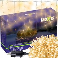 Izoksis Zunanje novoletne lučke zavesa 100 LED toplo bela 8 funkcij 4m