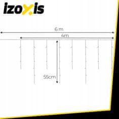 Izoksis Zunanje novoletne lučke zavesa 100 LED toplo bela 8 funkcij 4m