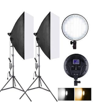 Symfony Softbox komplet z LCD - 2x LED softbox 50×70 cm