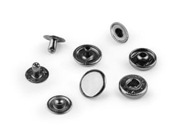 Kovinski gumbi Ø12 mm - črni nikelj (50 kompletov)
