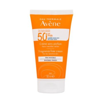 Avéne Sun Cream Invisible Finish Fragrance-Free SPF50+ krema za zaščito pred soncem za suho in občutljivo kožo 50 ml unisex