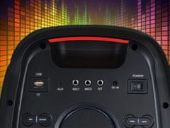 Manta SPK0802B120 ATTIS prenosni KARAOKE zvočnik, črni, polnilna baterija, RGB LED osvetlitev