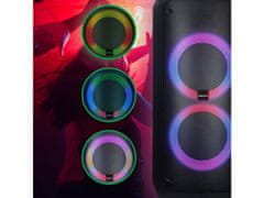 Manta SPK0802B120 ATTIS prenosni KARAOKE zvočnik, črni, polnilna baterija, RGB LED osvetlitev