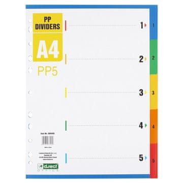 Leviatan Pregradni karton a4 5-delni levia pvc 009400